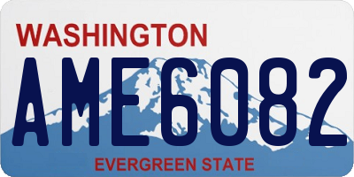 WA license plate AME6082