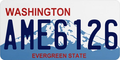 WA license plate AME6126