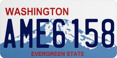 WA license plate AME6158