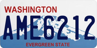 WA license plate AME6212
