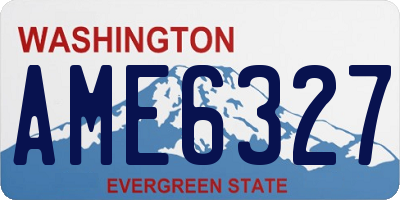 WA license plate AME6327