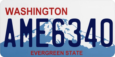 WA license plate AME6340