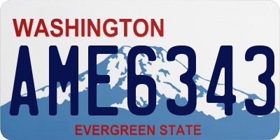 WA license plate AME6343