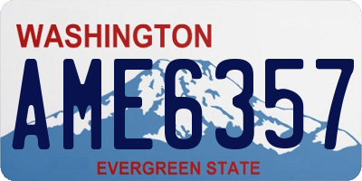 WA license plate AME6357