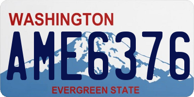 WA license plate AME6376