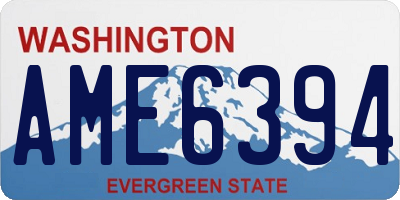 WA license plate AME6394