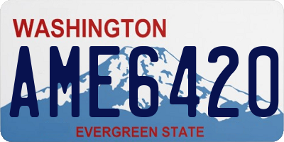 WA license plate AME6420