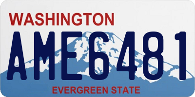 WA license plate AME6481
