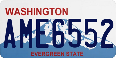WA license plate AME6552