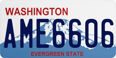 WA license plate AME6606