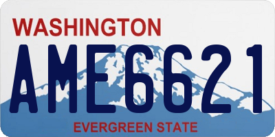 WA license plate AME6621