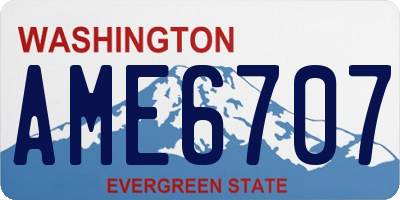 WA license plate AME6707