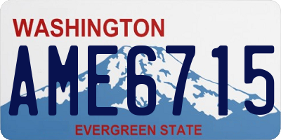 WA license plate AME6715