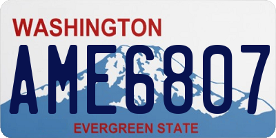 WA license plate AME6807