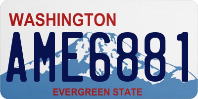 WA license plate AME6881