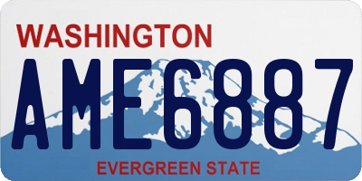 WA license plate AME6887