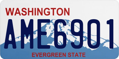 WA license plate AME6901