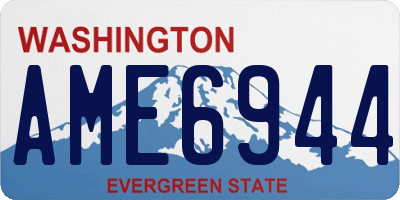 WA license plate AME6944