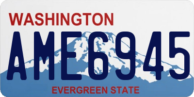 WA license plate AME6945