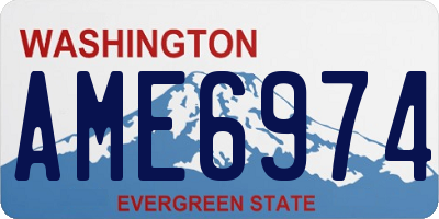 WA license plate AME6974