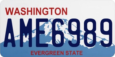 WA license plate AME6989
