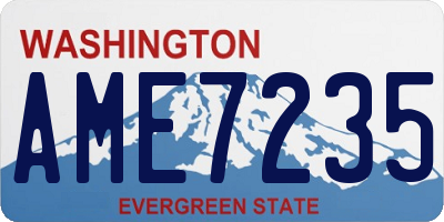 WA license plate AME7235