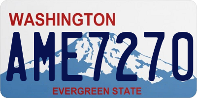 WA license plate AME7270