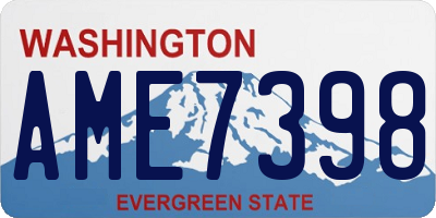 WA license plate AME7398