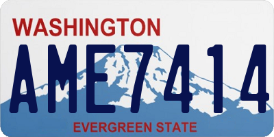 WA license plate AME7414