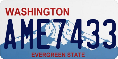 WA license plate AME7433