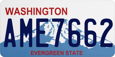 WA license plate AME7662