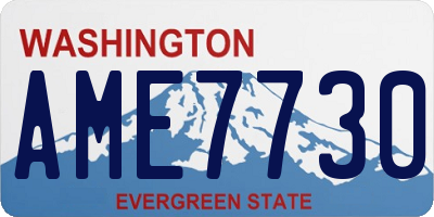 WA license plate AME7730
