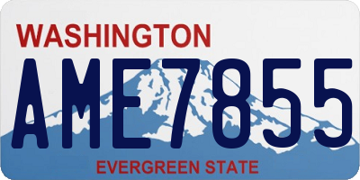 WA license plate AME7855