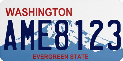 WA license plate AME8123