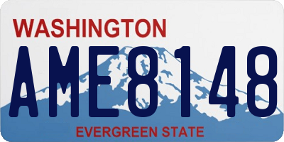 WA license plate AME8148