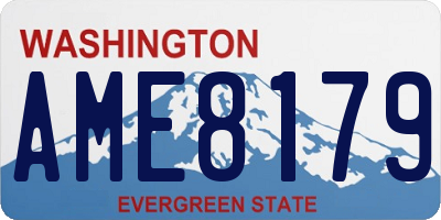 WA license plate AME8179