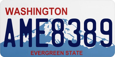WA license plate AME8389