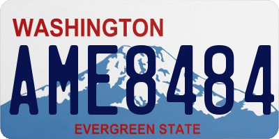 WA license plate AME8484