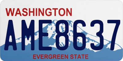 WA license plate AME8637