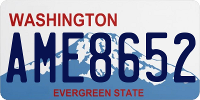 WA license plate AME8652