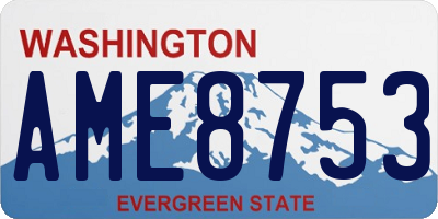 WA license plate AME8753