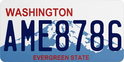 WA license plate AME8786