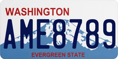 WA license plate AME8789