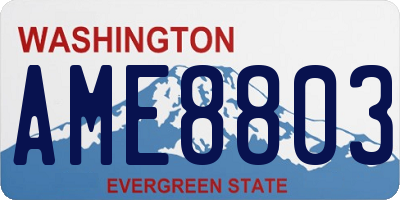 WA license plate AME8803