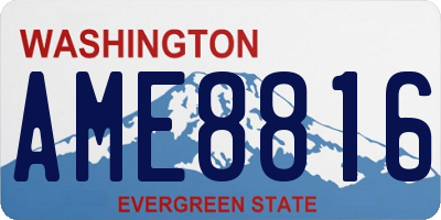 WA license plate AME8816