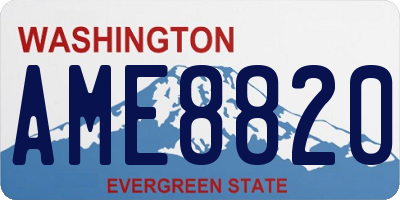 WA license plate AME8820