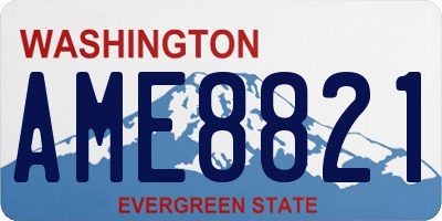 WA license plate AME8821