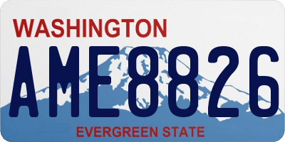 WA license plate AME8826