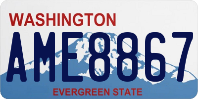 WA license plate AME8867
