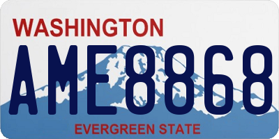WA license plate AME8868